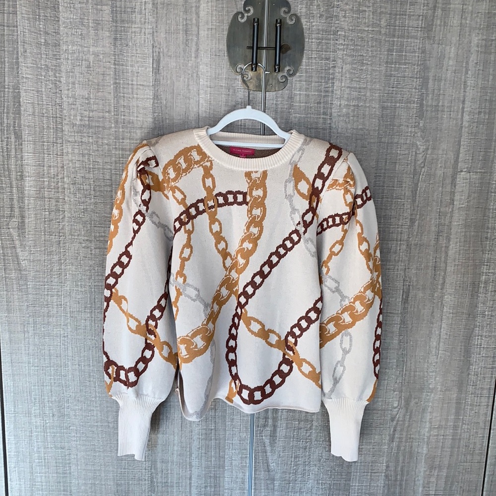 Flying Tomato Chained To The Rhythm Ivory White Sweater